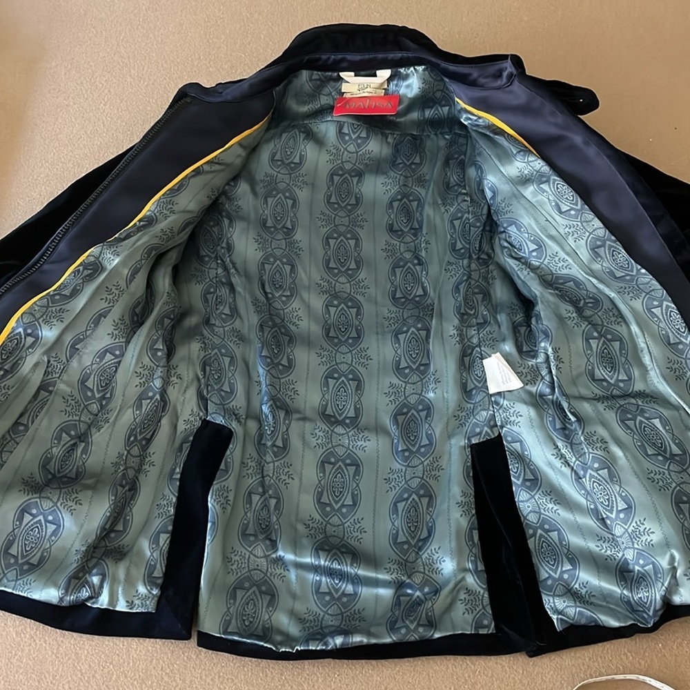 EDUN NWT Griffin Zip Up Alchemy Blue Velvet‎ Jacket - Small - Picture 10 of 12